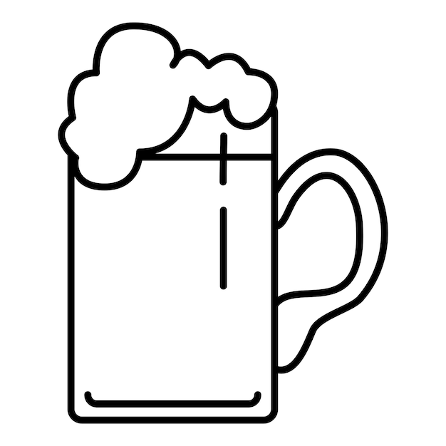 Vector Outline Beer Glass Icon Party Pictogram