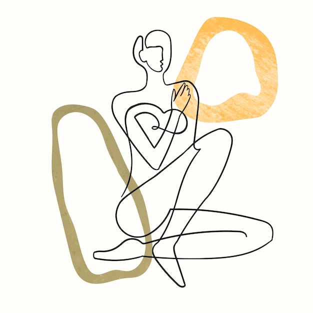Vettore contorno vettoriale illustrazione in bianco e nero del corpo di donna un disegno a tratteggio isolato su bianco