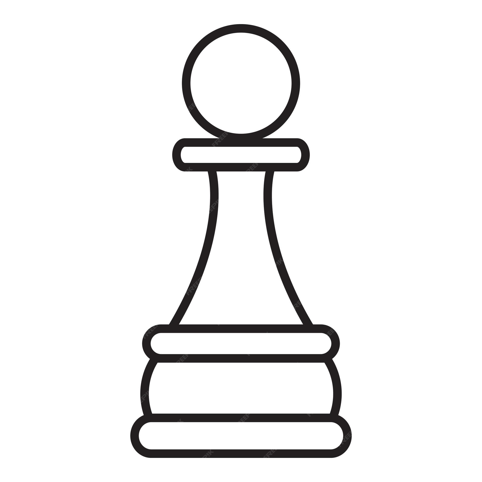 Pawn chess piece line art vector icon for apps or website Stock