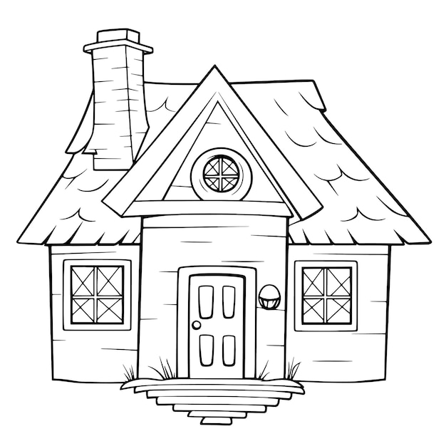 Vector outline icon of a cottage perfect for rural and countrysidethemed designs