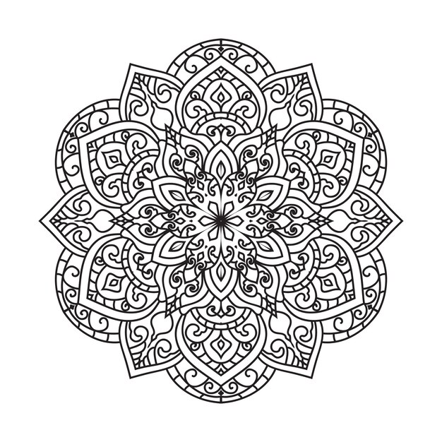 Vector outline mandala decoratief en ornamenteel ontwerp voor kleurpagina vector mandala cirkels