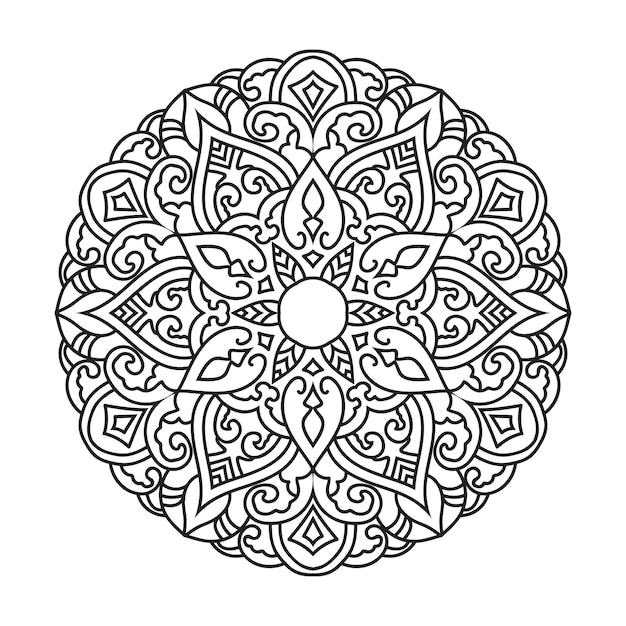 Vector vector outline mandala decorative and ornamental design for coloring page vector mandala circles