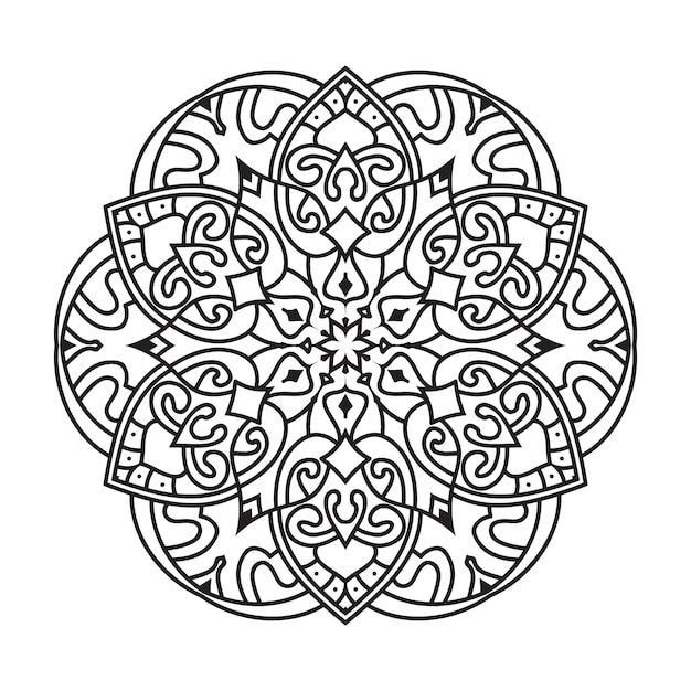 Vector vector outline mandala decorative and ornamental design for coloring page vector mandala circles