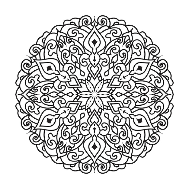 vector outline mandala decorative and ornamental design for coloring page vector mandala circles