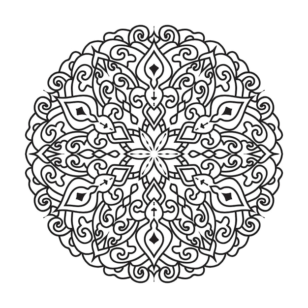 Vector vector outline mandala decorative and ornamental design for coloring page vector mandala circles