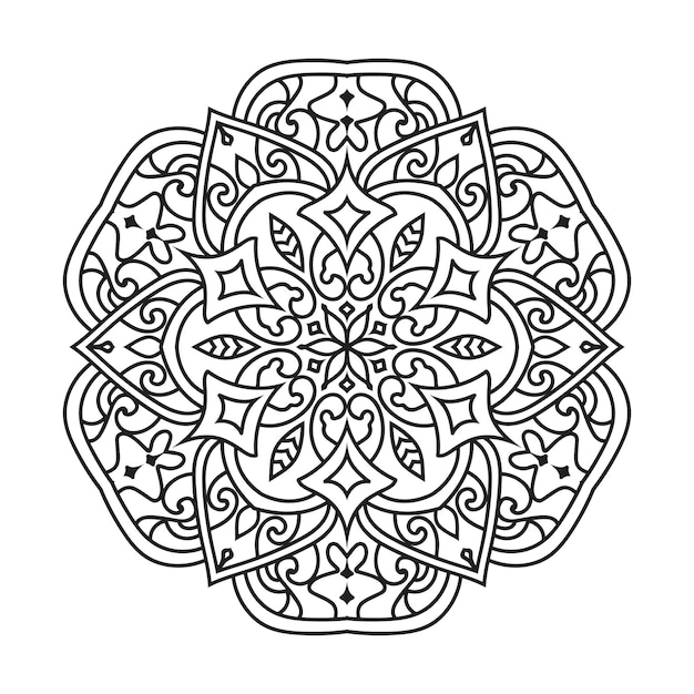 Vector vector outline mandala decorative and ornamental design for coloring pagevector mandala circles