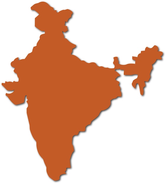 Vector outline map of India