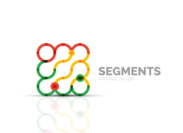 Logo geometrico astratto minimo di contorno vettoriale