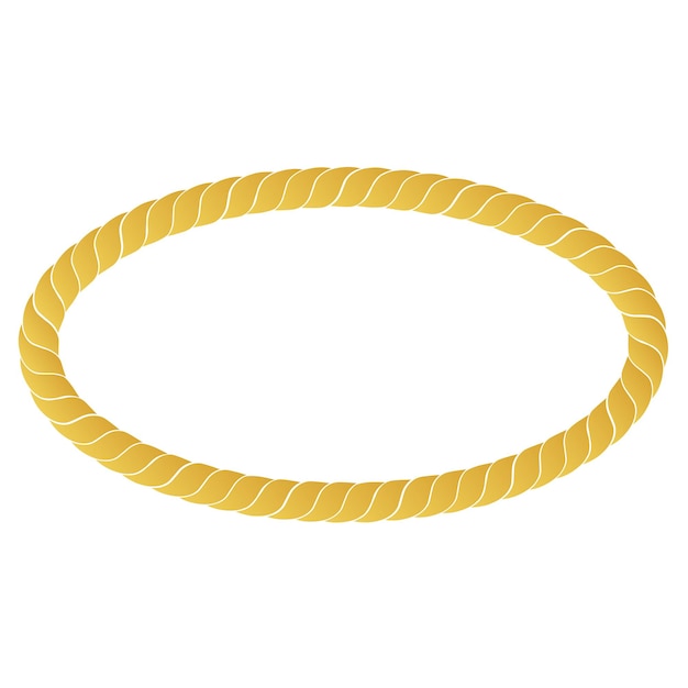 Vector ovaal frame van gouden touw voor uw elementontwerp
