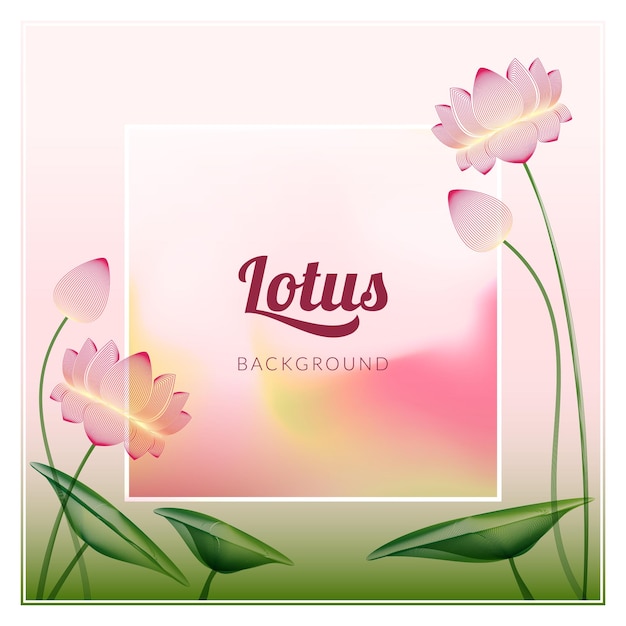 vector overzicht lotusbloem bladeren en knoppen achtergrond illustratie premium design