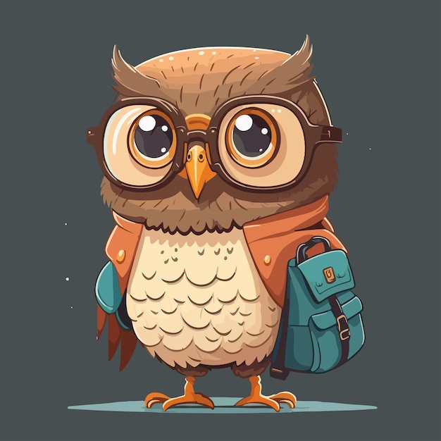 Vector owl character for tshirt design