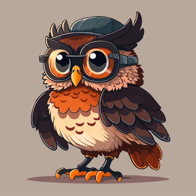 Vector owl character for tshirt design