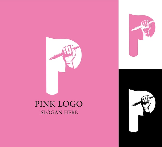 Vector vector p roze logo ontwerpsjablonen