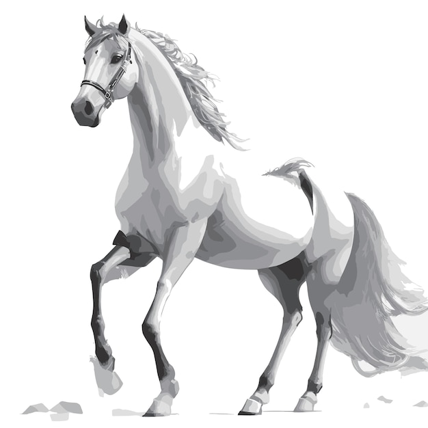 Vector paard dier clipart bewerkbare witte achtergrond