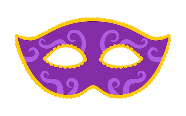 Vector paars carnaval masker Mardi Gras masker Ontwerp voor dikke dinsdag Kleurrijke maskerade illustratie Carnaval masker voor traditionele feestdag of festival