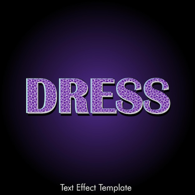 Vector vector paarse jurk bewerkbare tekst effect dikke tekst effect