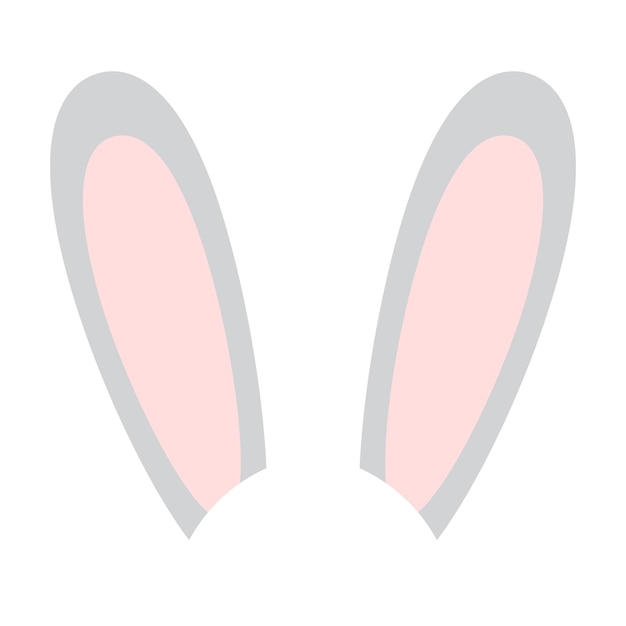 Vector paashaas konijnen oren geïsoleerd op een witte achtergrond