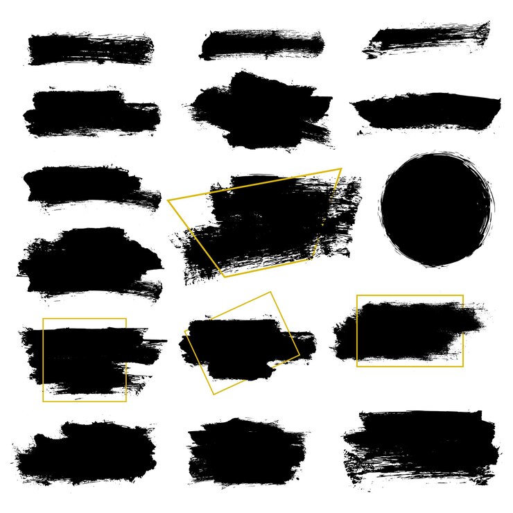 Vector vector paint grunge with frame grunge brush element design text boxes