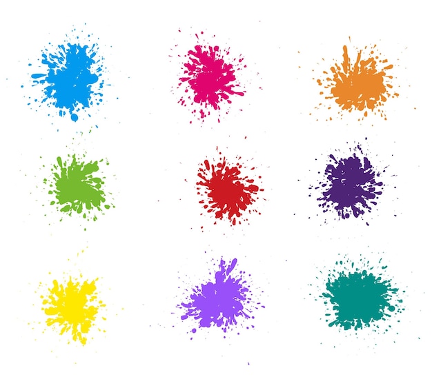 Vector paint splattersColorful paint splashes