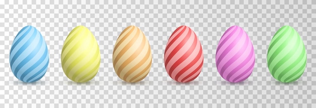 Vettore il vettore ha dipinto le uova di pasqua png. uova multicolori png. uova di gallina, cibo. vacanze di pasqua.