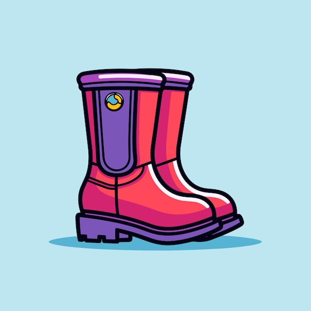 Vector vector of a pair of colorful rain boots with a vector icon design