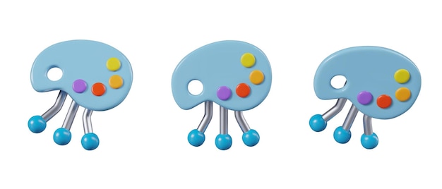 vector palette with colors and control levers vector 3d object in different positions