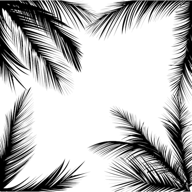 Vector palm leaves, summer palm, palm trees on the beach, vector beach