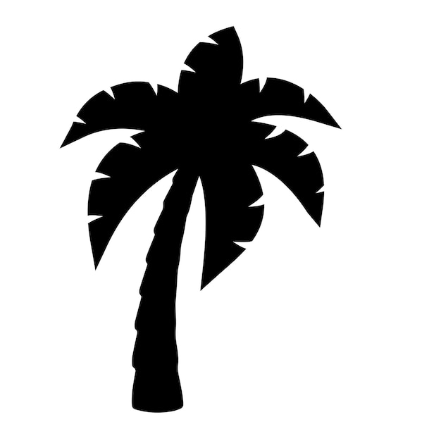 Vector palm tree silhouette illustration coconut tree