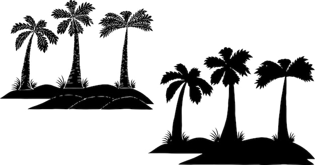 Vector palmboom silhouet ontwerp