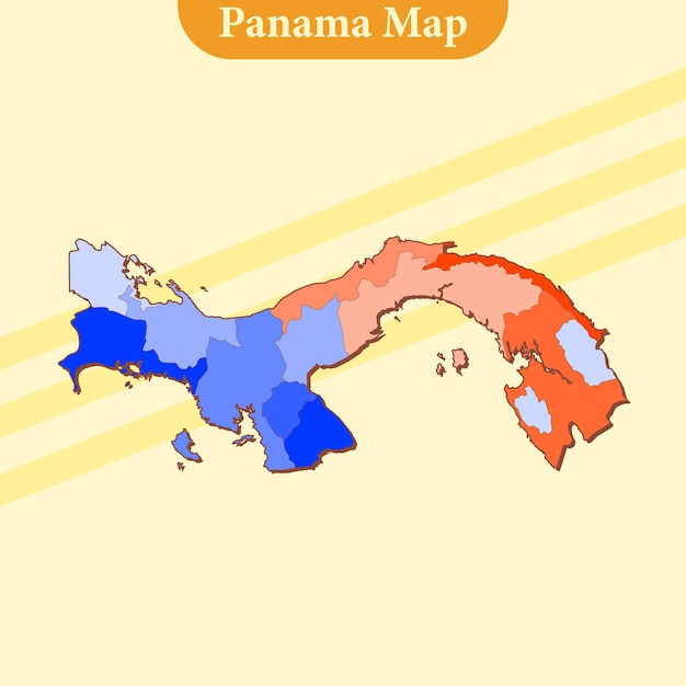 ベクトル パナマ 地図 地域と都市の線とすべての地域を満たしたベクトル