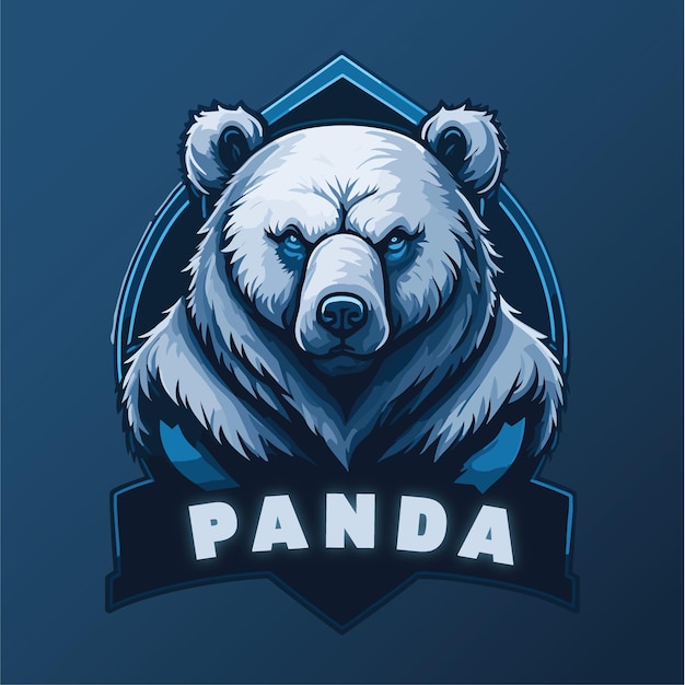 Vector panda esport logo design