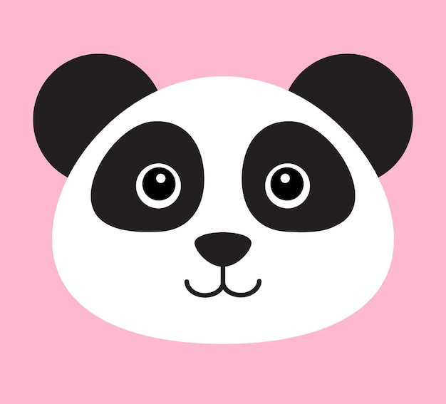 Vector panda face in flat style