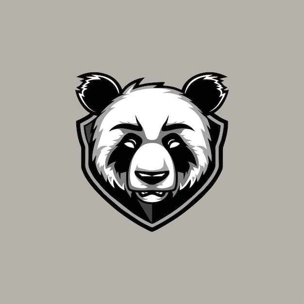 Vector panda mascot Esport logo on blank background
