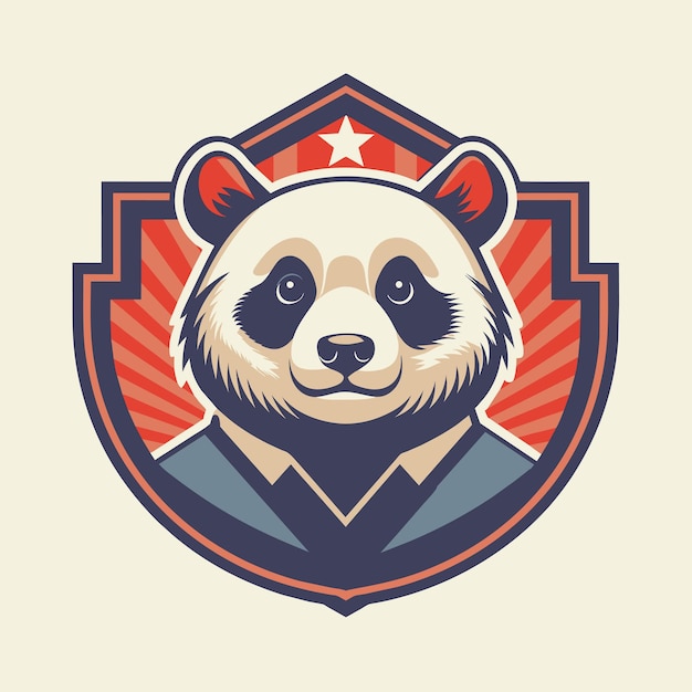 Вектор Векторный панда ниндзя персонаж талисман логотип generative ai