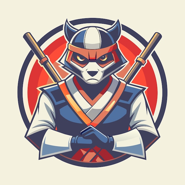 Vector panda ninja personage mascotte logo Generatieve Ai