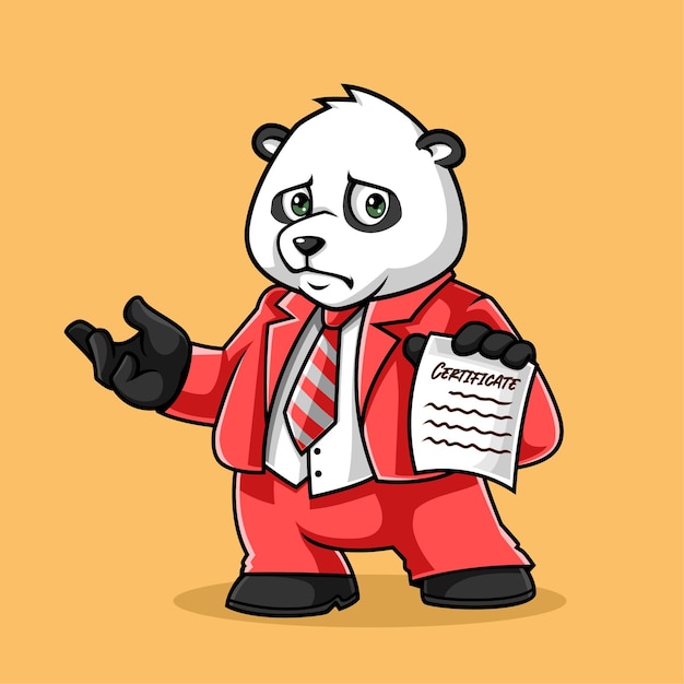 Vector panda office worker cute cartoon