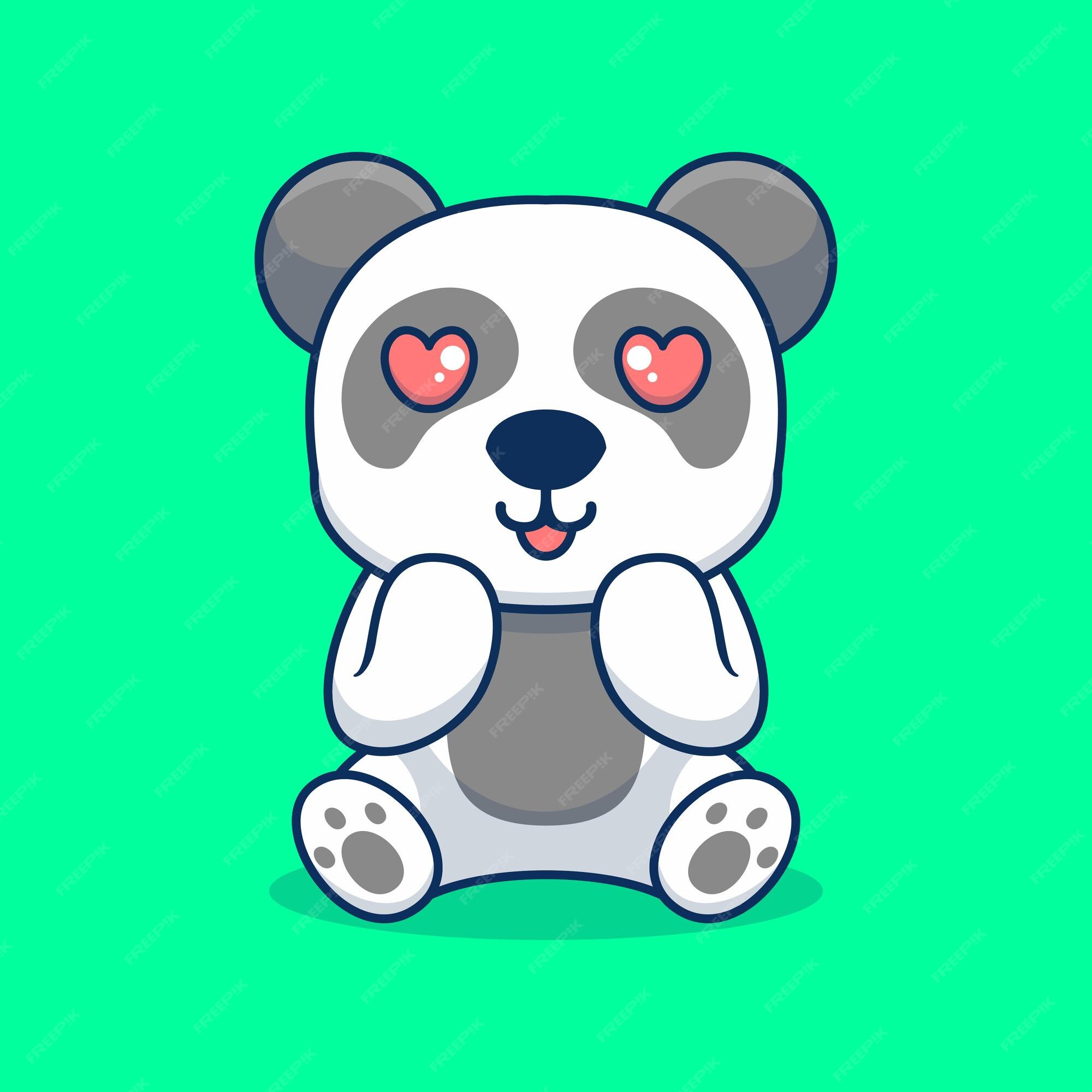 Panda sitting on cloud cute creative kawaii Vector Image