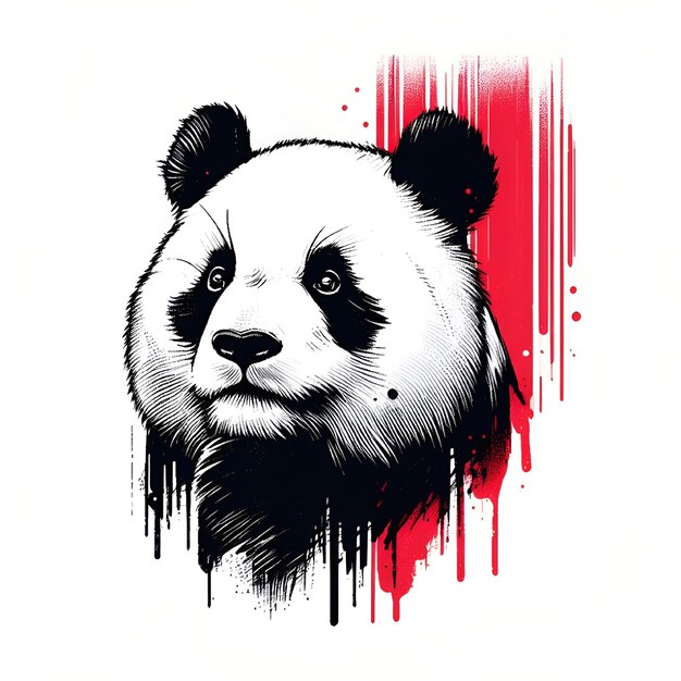 Vector panda tshirt logo