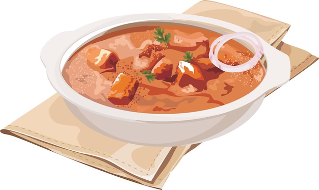 Vector of paneer butter masala or cheese cottage curry