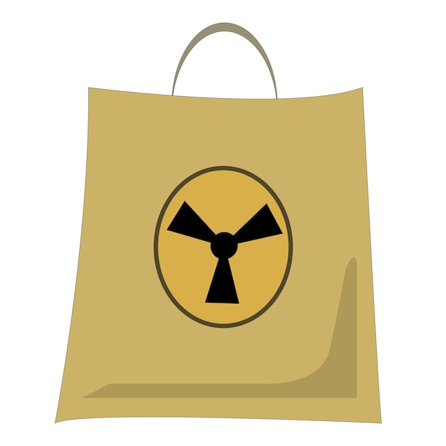 ベクトル 白い背景に放射線標識を持つベクトル紙袋