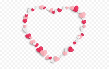 White and pink hearts illustration, Valentine\'s Day Heart , Heart-shaped  frame transparent background PNG clipart