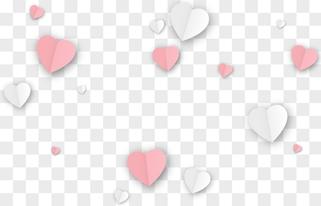 Vector vector paper hearts png valentines day red and white hearts png love holiday paper elements