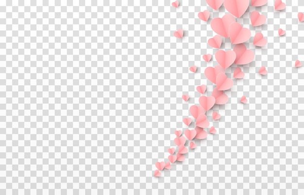 Vector papieren hartjes png. Hartvormige papieren confetti png. Vliegende papieren hartjes. harten png.