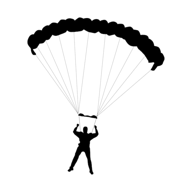 Vector Parachute jumping sport silhouette illustratie ontwerp 4