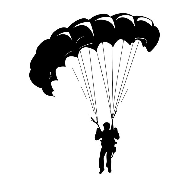 Vector vector parachutespringen silhouetten