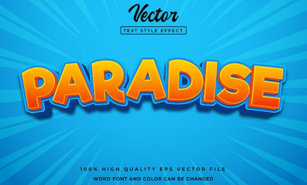 vector paradise text editable 3d style text effect