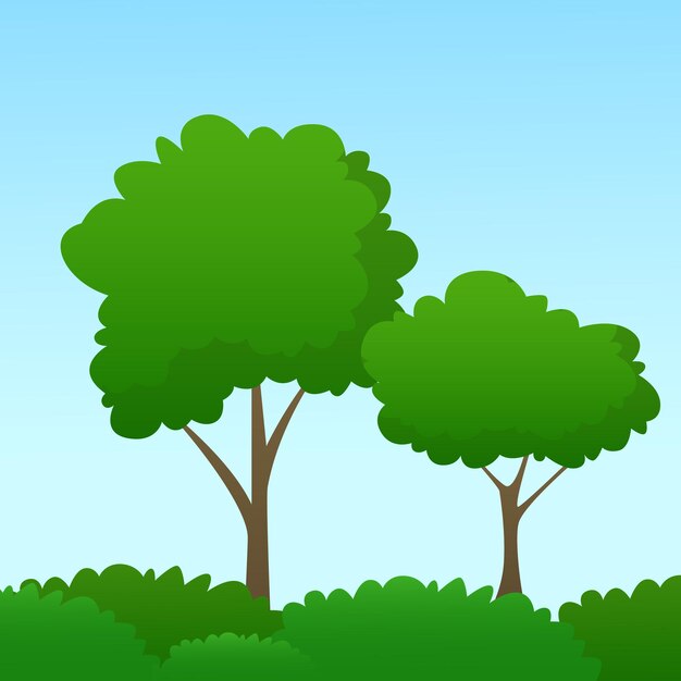 Vector vector park landscape with tree scene