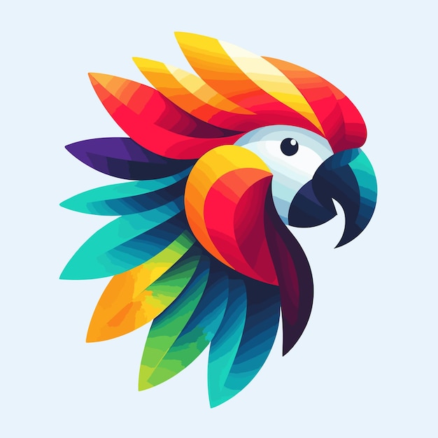 Vector parrot bird gradient colorful logo design Generative Ai