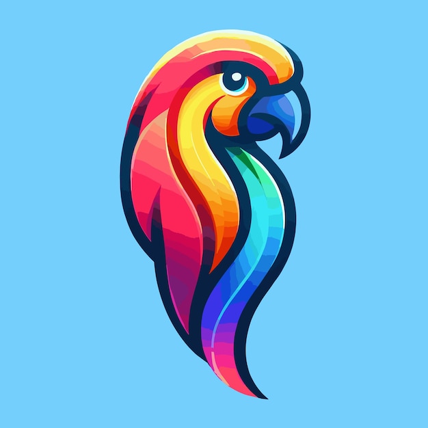 Vector parrot bird gradient colorful logo design Generative Ai