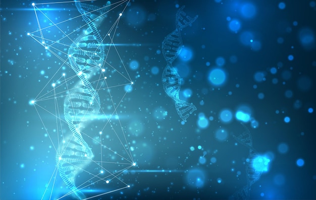 Parte di vettore dello stile astratto triangolare del dna umano 3d